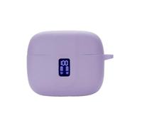 smaate Earbuds Case Compatible with TAGRY X08 Wireless Headphone, Silicon Protective Cover with “S” Shaped Dual Carabiner, with Window for LED Display (Purple)