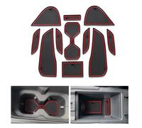 smabee 11PCS Center Console Liner Compatible with Nissan Kicks 2025 2024 Cup Holders Inserts for 2025 Kicks Door Slot Mats Anti-Dust Mats Interior Accessories (Red)