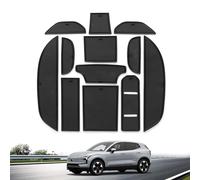 smabee 12PCS Center Console Liner for Volvo EX30 2025 2026 Cup Holders Inserts for 2025 Volvo EX30 Door Slot Mats Anti-Dust Mats Interior Accessories (Black)
