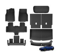 SMABEE 9PCS Full Set of Floor Mats for Tesla Model Y L Premium 6-seat 2026 | Floor Mats,Backrest Mat,Cargo Liner,Rear Bumper Protector,Front Trunk Liner,2026 Model Y L Premium Accessories,1st & 2nd Row