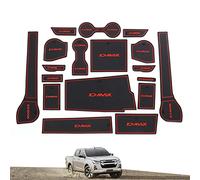 smabee Cup Holder Liner Kit for ISUZU D-MAX 2021-2023 Isuzu Rodeo Gate Slot Cup Mat Center Console Door Groove Pocket Anti-Slip Mats Interior (Right-hand drive) (RED)
