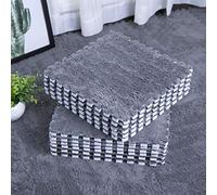 smabee Interlocking Carpet Shaggy Soft EVA Foam Mats Fluffy Area Rugs Protective Floor Tiles Exercise Play Mat for Children Kids Room Home Parlor Bedroom (12 pcs, Gray)