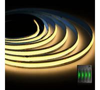 Smacen Battery Powered COB Led Strip Lights, 3.28Ft Battery Operated 2700K Warm White LED Strip Lights, High Brightness Flexible LED Tape Lights for TV, Cabinet, Bedroom, Party, Home DIY Decoration