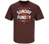 Smack Apparel Never Lost a Party Sunday T-Shirt for Cleveland Football Fans (SM-5XL), Brown Short Sleeve, S