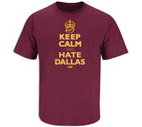 SMACK APPAREL TALKIN' THE TALK Keep Calm and Hate Dallas T-Shirt for Washington Football Fans (SM-5XL), Maroon Short Sleeve, XXXXL