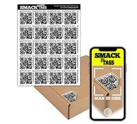 Smack Tags QR Code Stickers - 80 Unique Smart QR Code Labels - Easy to Use Sticker Storage for Organization and Visual Inventory - Storage Labels for Bins and Various Household and Business Items