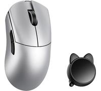 SMACKAPE WLMOUSE Huan 48g Ultra-Lightweight Magnesium Alloy Gaming Mouse,8K Voice & Display Receiver, Dual 8K Wireless/Wired, PAW3950HS Sensor, RGB Wheel Lighting, Nordic 54H20 (Silver(OM Switch))