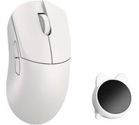 SMACKAPE WLMOUSE Huan 48g Ultra-Lightweight Magnesium Alloy Gaming Mouse,8K Voice & Display Receiver, Dual 8K Wireless/Wired, PAW3950HS Sensor, RGB Wheel Lighting, Nordic 54H20 (White(OM Switch))