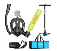 SMACO Diving Bottle with Undermask, Mini Submersible Bottle, 0.5 L, Support, 6 Minutes Underwater Breathing Within a Dive Depth of 10 m, Small Submersible Bottle with Hand Pump for Flat Water Diving