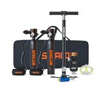 SMACO Mini Scuba Tank 0.5L Portable Small Diving Tank for Underwater Breathing Reusable Diving Cylinder Lung Air Tank for Emergency Rescue Boat Cleaning Backup Air Source Pony Bottle S300