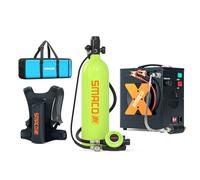 SMACO Mini Scuba Tank 2L Scuba Tank with 25-30 Minutes Backup Diving Air Tank Kit Portable Diving Gear for Underwater Exploration Emergency Rescue Pony Bottle with Aluminum Hard Case S700 PLUS