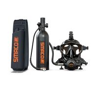 SMACO Mini Scuba Tank With Full Face Diving Mask,S400 Pro 1L Portable Mini Diving Tank Reusable Pony Bottle With 15-20 Minutes Diving Cylinder For Underwater Exploration Rescue