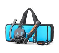 SMACO Mini Scuba Tank with Snorkel Mask 0.5L Portable Small Diving Tank with Full Face Diving Mask Reusable Pony Bottle Diving Cylinder Kit for Snorkeling Recreational Diving S300Plus