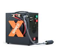 SMACO PCP Air Compressor 4500Psi/30Mpa/300Bar High Pressure Air Compressor Paintball Scuba Tank Compressor HPA Pump Fill Station Oil-Free Powered by 12V DC or 220V AC with Water/Oil Separator