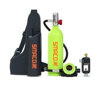 SMACO Scuba Tank Diving Gear for Diver 1L Mini Scuba Tank Oxygen Cylinder with 15-20 Minutes Portable Diving Tank Kit for Underwater Exploration Emergency Rescue Pony Bottle with Adapter S400