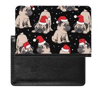 SMACQ Passport Holder Cartoon Pug Passport Cover Case Waterproof Travel Wallet for Women Men