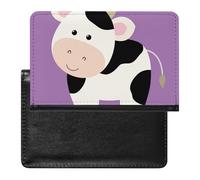 SMACQ Passport Holder Cute Cow Passport Wallet Pu Leather Passport Cover for Women Men