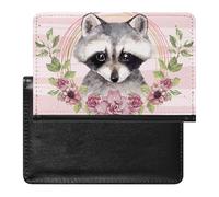 SMACQ Passport Holder Cute Raccoon Passport Cover Case Waterproof Travel Wallet for Women Men