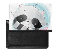 SMACQ Passport Holder Cute Raccoon Passport Cover Case Waterproof Travel Wallet for Women Men