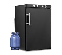 Smad 100L Camping Fridge Freezer, 3 Way Fridge Camping Gas 12V 240V for Caravan, Campervan, Van, Motorhome, Garage, Truck, Tent, RV, Mobil-Home, Black