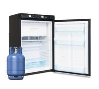 Smad 100L Gas Fridge Freezer, 3 Way Fridge Freezer Camping Gas 240V 12V for Off-grid, Caravan, Campervan, Van, Motorhome, Garage, Truck, Tent, RV, Mobil-Home, 0dB, Black