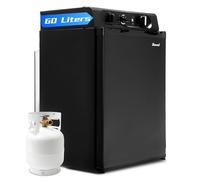 Smad 3 Way Caravan Fridge, 60L Gas Camping Fridge for Campervan, Motorhome, RV, Camper,240V/12V/Gas, 0dB Quiet, Black
