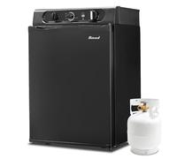 Smad 3 Way Caravan Fridge, Gas Camping Fridge for Campervan, Motorhome, RV, Camper,240V/12V/LPG, 61L, 0dB Quiet, Black