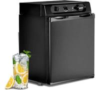Smad 3 Way Fridge for Camping 40L, Gas Fridge for Campervan, Caravan, Off-grid, Silent, 0-10°C, 12V/240V/Gas, 0dB Quiet, Black