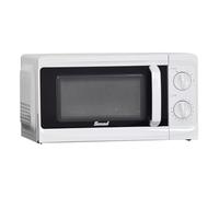 Smad 700W Compact Microwave, 17L Countertop Oven with 6 Power Levels, Manual Knob Control, Defrost Function, Easy-Clean Design for Kitchen, Dorm, Office - White