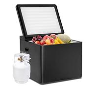 Smad Camping Fridge 40L, 3 Way Fridge Camping Gas 12V 240V for Caravan, Campervan, Van, Motorhome, Garage, Truck, Tent, RV, Mobil-Home, 0dB, 0-10℃