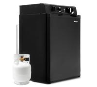 Smad Gas Fridge 60L, Camping 12V/240V/Gas, Portable Absorption Fridge for Campervan, Caravan, Motorhome, Truck, Van, Garage, Cottage, Camping, Travelling, Super Quiet, Black