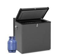 Smad Gas Fridge Freezer 70L, 3 Way Camping Fridge Freezer, Gas/12V/240V for Garage, Campervan, Caravan,Motorhome, RV, No Noise, -13°C-0°C, Black