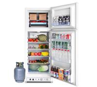 Smad Gas Fridge Freezer, Lpg Fridge Freezer 185 litres, Silent Gas Refrigerator for Motorhome, Mobile Home, Garage, Country Holiday Cottages, Caravan, 240V Propane 30mbar, White