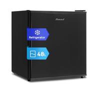 Smad Table Top Mini Fridge 48L,100°C Heat-Resistant & Heavy-Duty Top Cover, 39dB Quiet Operation, Reversible Door,Black