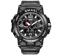 SMAEL Men's Watch, Sports Wrist Watch with Quartz Dual Movement, Analog-Digital Display Watches for Men, Black1
