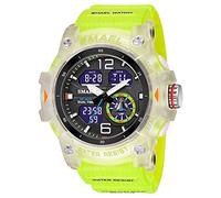 SMAEL Men's Watches Military Outdoor Waterproof Sports Wrist Watch Date Multi Function LED Alarm Stopwatch, Digital Watches for Mens, 8007 Fluorescent Green, Large Face, Digital