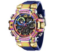 SMAEL Watches Fashion Men Sports 5ATM Waterproof Watch Multi Function LED Digital Shockproof Stylish Outdoor Watches for Men, Colorful -8110, Sports & Street & Funky