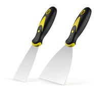 Smafixt Putty Knife Scraper Set, 2" 4" Spackle Knife 2Pack, Stainless Steel Paint Scraper for Drywall Repairing and Clearing, Wallpaper Removal, Putty Applying, Plaster Scraping