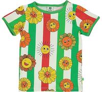 Småfolk Boy's T-Shirt with Suns, Green, 9-10 Years