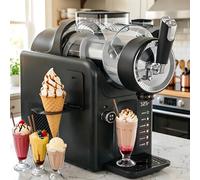 smafoseedding 185w Slushie Machine,5-In-1 Slushy Making Machine For Iced Desserts & Beverages,Soft Serve Ice Cream Maker With Spill-Proof Tray,12h Commercial Duty,Portable For Café & Catering Black
