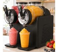 smafoseedding Automatic Slushy Maker, 7-In-1 Slushy Machine,2 * 2l Tanks Soft Ice Cream Machine,Automatic Cleaning,Kid Lock,Countertop Cold Drink Maker For Milkshakes, Smoothies, Ice Cream Black