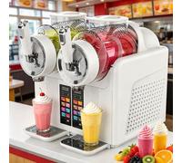smafoseedding Automatic Slushy Maker Machine,2026 Slushy Maker,430w Soft Serve Ice Cream Machine,7 In 1 Presets Adjustable,2 * 2l Dual Tanks,Cold Drink Device For Home Kitchen Small Café Drinks White