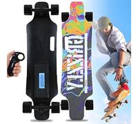 smafoseedding Electric Skateboards for Adults w/Remote: 25km(15.6MPH), 15km(9.4 Mi) Range, 15% Hill Climb,350W Brushless Motor, 4-Speed & 7-Ply Maple Deck | Electric Cruiser board TypeC