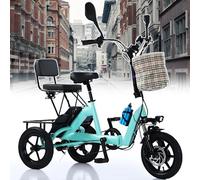 smafoseedding Heavy-Duty Adult Electric Trike,11-20km/H 45km Range - 3-Wheel Foldable Cargo Electric Tricycle With Storage Basket & 180kg Capacity,Outdoor Commuting Solution Blue