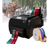smafoseedding Satin Ribbon Printing Machine,Personalized Ribbon Machine,With Ribbon Holder,Supports 50+ Languages,Print Simple Plain Text, Patterns, Logos,For Weddings/Parties/Birthdays,doublerow