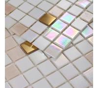 smafusion 11.5sqft Glass Mosaic Tiles,Bathroom,Kitchen Backsplash, Swimming Pools,Shower Tile,Outdoor Tile (10pcs) (Classics White)