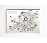 Smagos Europe Photo Map - Personalized Travelers Map, Semi-Gloss, White, 70x50cm