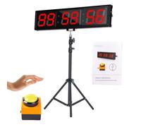 SMAHEAT Fitness Timer with Stopwatch Button, Suitable for School/exam/Home Exercise/Gym/Gym SMAHEAT Electronic Fitness Timer (4.0 inch six bit All red PC Transmission Model)