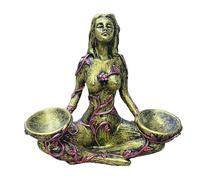 smai Hand-Carved Resin Mother Earth Goddess Sculpture - Craft Decorative Ornament | Statue of Goddess Base for Living Room, Home, Bedroom | Unique Earth Goddess Figurine