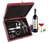 Smaier Wine Opener, Wine Accessory Sets,Aerator Pourer Vacuum Wine Stopper Wine Bottle Opener with Wooden Gift Box